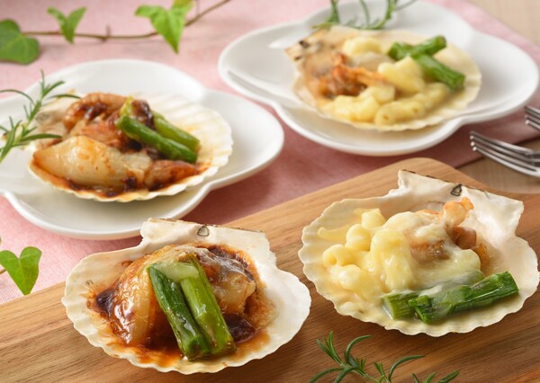 北海道産片貝帆立のグラタン・デミグラスチーズ焼き